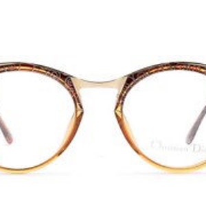 Vintage Christian Dior 2624 80 Brown Round Eyeglasses Frame