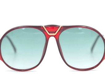 Porsche Design 5659 30 Red & Gold Pilot Vintage Sunglasses Gafas Original