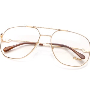 Vintage Hilton Exclusive 16 C2 Gold Eyeglasses Eyewear Optical Frame