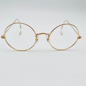 Vintage Savile Row Round Gold Eyeglasses Optical Frame Eyewear 47mm image 2