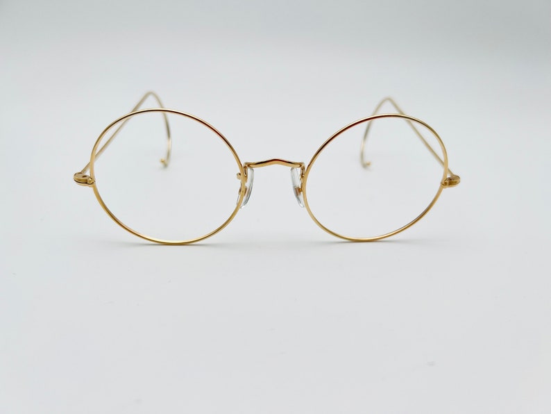 Vintage Savile Row Round Gold Eyeglasses Optical Frame Eyewear 47mm image 2