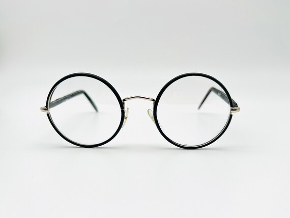 Vintage BOIC Round Black & Silver Eyeglasses Opti… - image 2