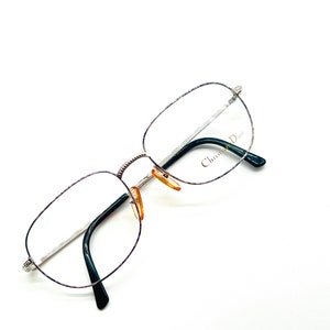 Vintage Christian Dior 2824 72 Silver Square Eyeglasses Optical Frame Eyewear Glasses