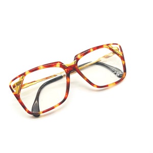 Vintage Cazal 342 728 Tortoise Gold Square Glasses Eyeglasses Sunglasses NEW