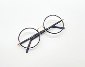 Vintage BOIC Redondo Marrón Anteojos Marco Óptico Gafas 50mm