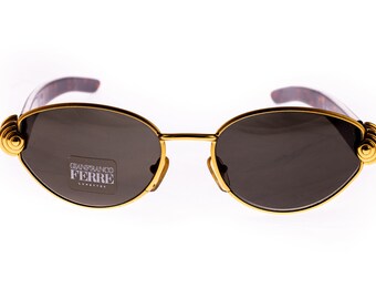 Vintage GFF Gianfranco Ferre 269/S NB1 BROWN Gold Oval