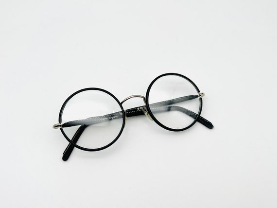 Vintage BOIC Round Black & Silver Eyeglasses Opti… - image 1