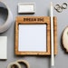 Personalized wooden pen and sticky note holder / organizer - engraved gift for teacher, colleague or friend.