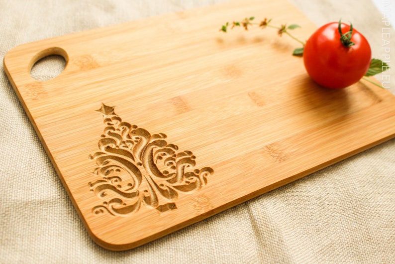 Christmas tree cutting board Hostess gift Holiday home Etsy