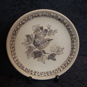 edición limitada Poole Pottery Placa de pájaros de jardín erizado con The Wren diseñada por Barbara Linley Adams.