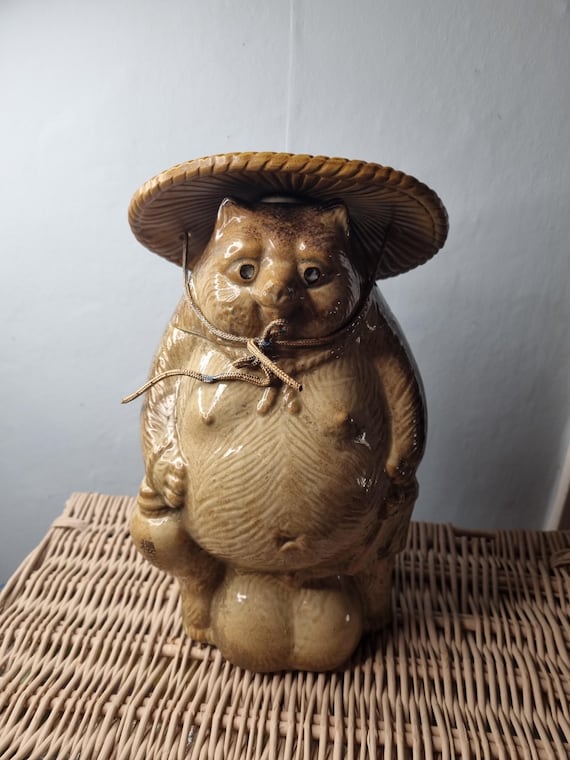 Shigaraki Ware Tanuki Raccoon Dog Figurine, Height Approx 29cm