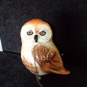 vintage Toni Raymond Babbacombe pottery wise Owl string dispenser. nice hand decorated vintage ceramic bird
