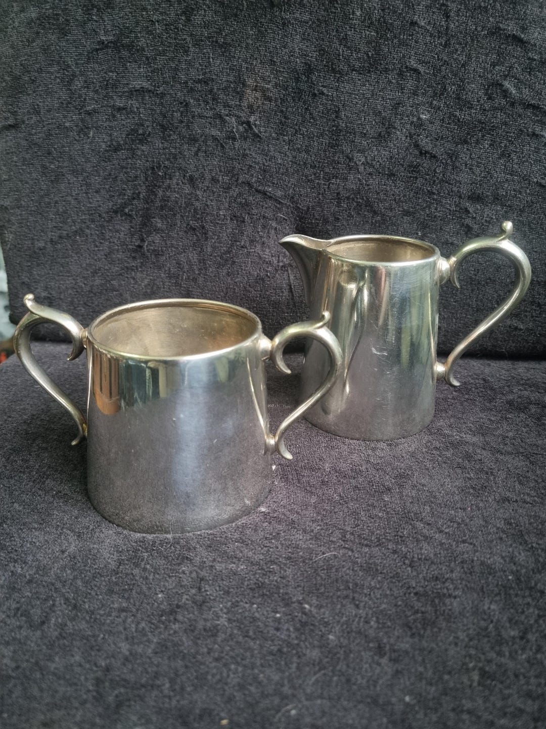 Antique Mappin and Webb Silver Princes Plate Creamer Jug and Sugar