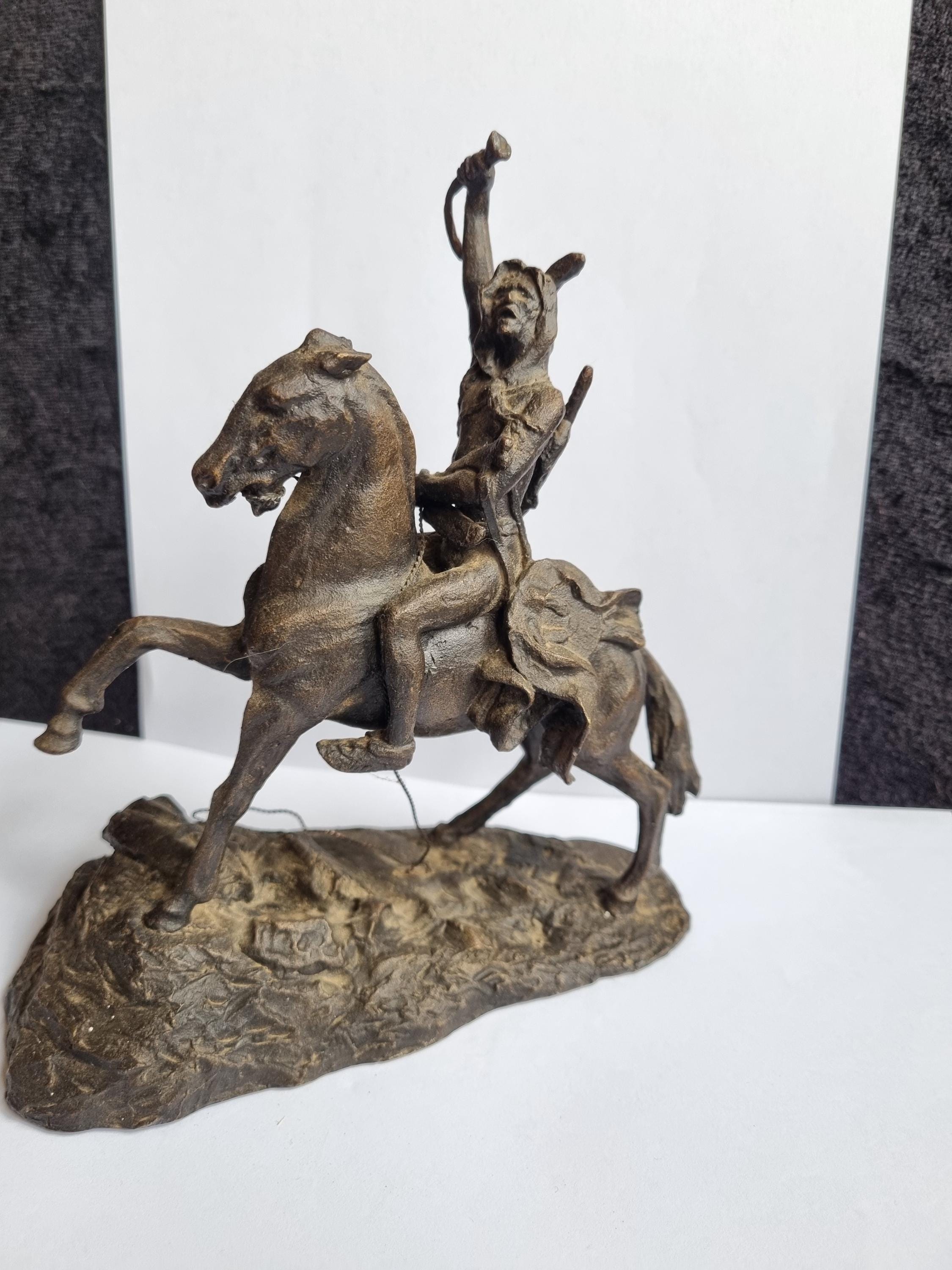 Vintage Franklin Mint 1988 “the Scalp” Bronze Statue. Official