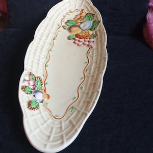 Clarice Cliff designed Royal staffordshire aj wilkinsons trellis fruit long antik platter servierplatte