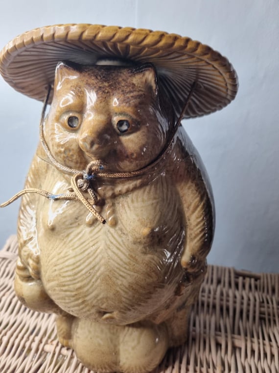 Shigaraki Ware Tanuki Raccoon Dog Figurine, Height Approx 29cm