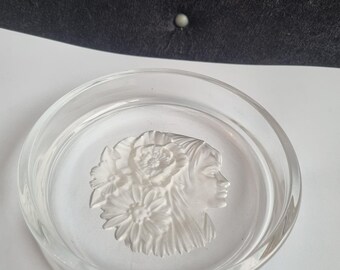 日本製ホヤクリスタルワインコースター「馬」アート彫刻シリーズ、2個