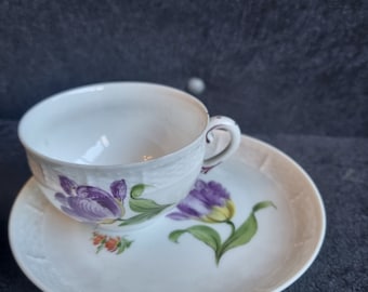 アンティーク ニンフェンブルク磁器 1920-30年頃 デミタス 手描き花柄