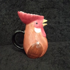 Chicken (Red Saddled Altsteirer cockerel)Ceramic Cream/ Milk Jug By Quail Pottery Boxed