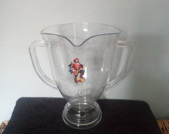 Captain and Cola.large Captain Morgans Spiced rum jug.collectible plastic pitcher jug or ice bucket