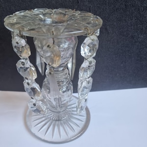 Delightful early Victorian cut glass candle lustre