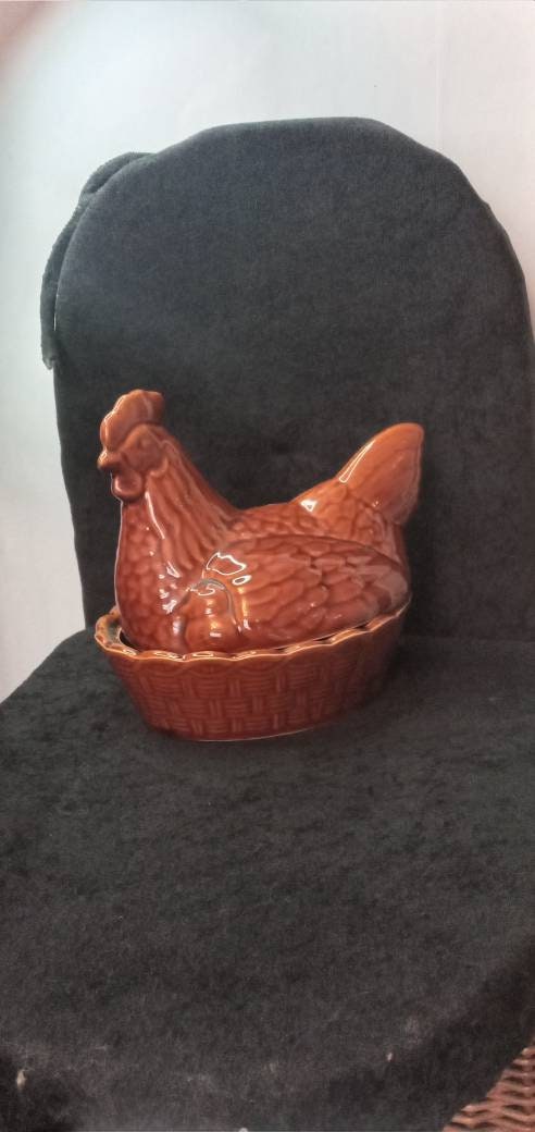 Ceramic Chicken Egg Holder / Storage / Casserole, Vintage