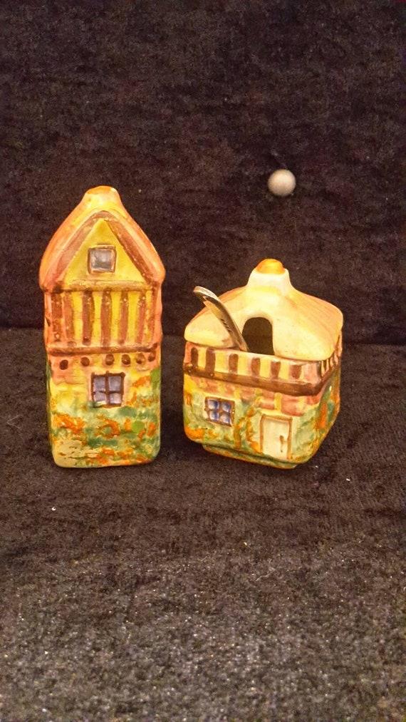 Cute Duo Cottage Ware Salt Shaker And Pepper Pot Complete With Etsy