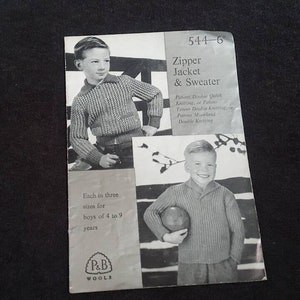 Vintage 1960s PATONS snd BALDWINS childs knitting pattern no544