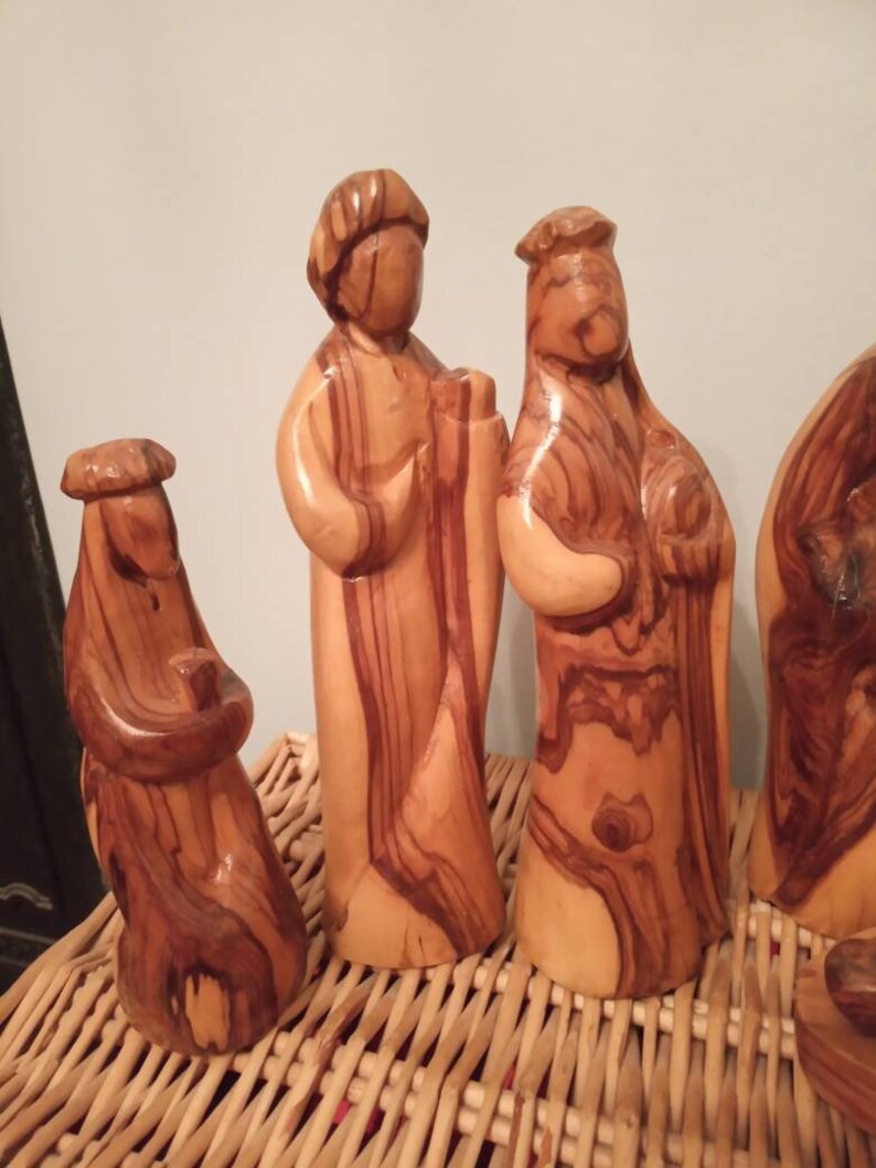Extra large Olive wood nativity scene hand carved nativity set Etsy