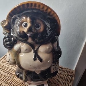 Shigaraki ware Tanuki raccoon dog figurine, height approx 29cm, good luck charm, good luck Tanuki