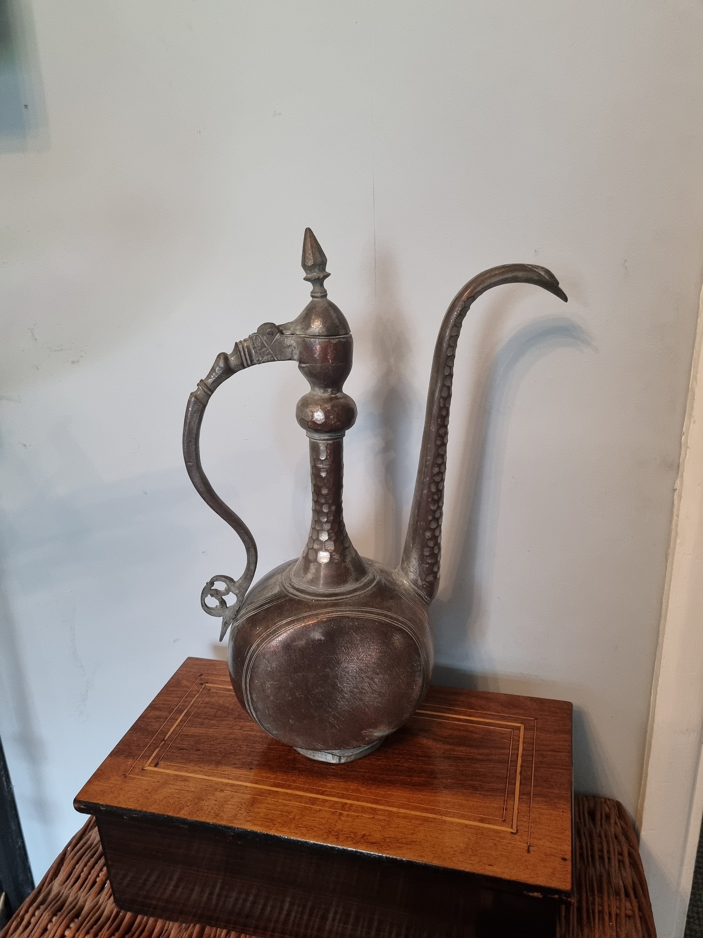Antique Persian Tinned Copper Water Holder. Beautiful Large