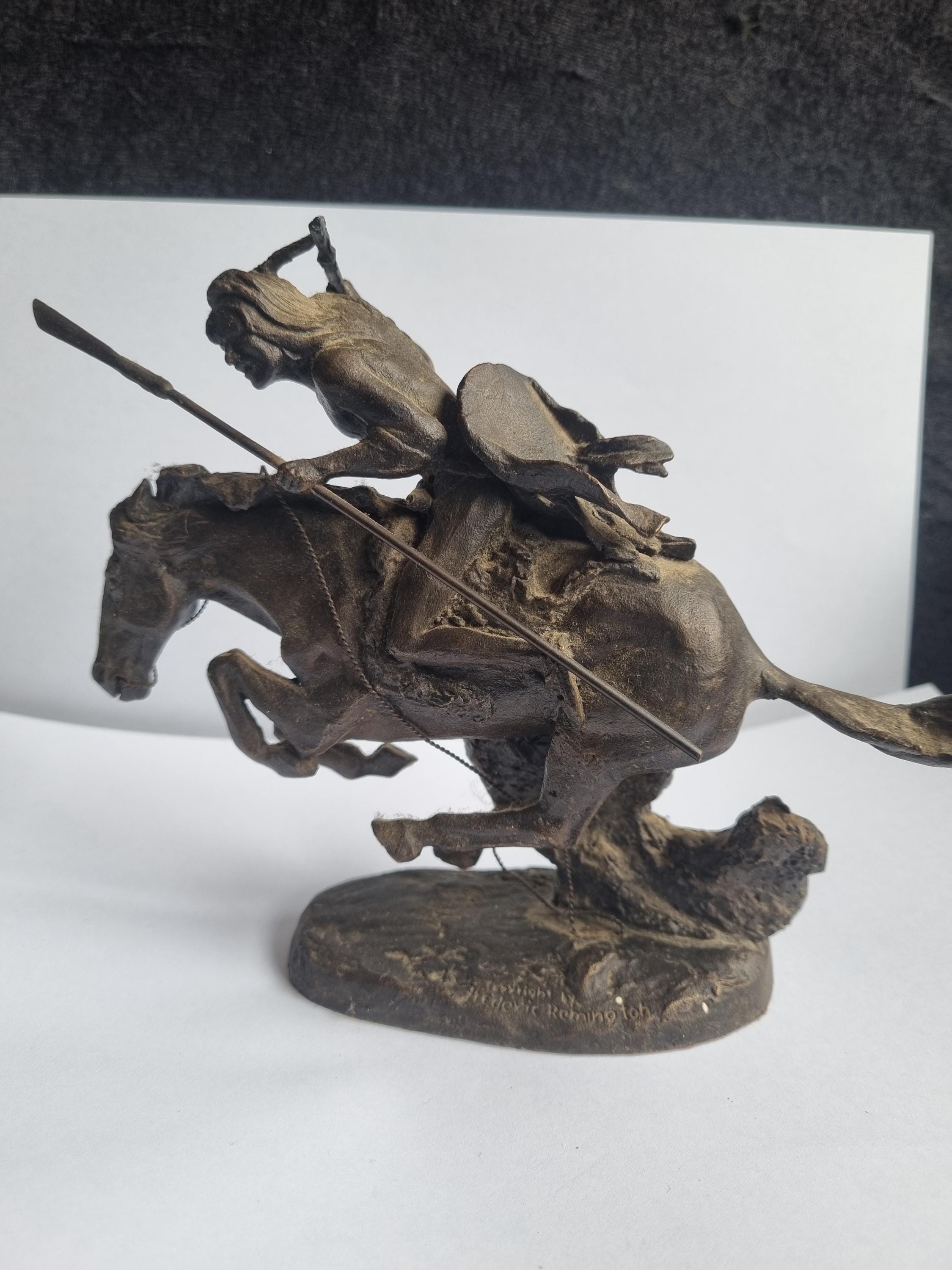 Vintage Franklin Mint 1988 “the Cheyenne” Bronze Statue. Official