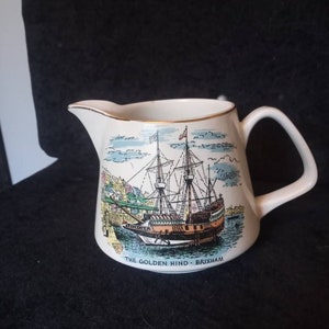 Vintage Lord Nelson pottery The Golden Hind Brixham creamer jug.
