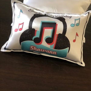 Personalized Pillow , Sleepover Party favors, personalized party, Slumber party, Inspired TikTok themed party, PJ party