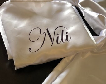 Satin robe, Paris personalized, Spa party, Paris Spa Party, Paris theme, Paris favors