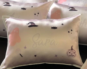 Personalized Halloween Pillow , Sleepover Party favors, personalized party, Slumber party, themed party, PJ party