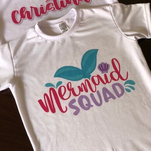 Mermaid Squad T-shirt, Personalized Mermaid Squad, Mermaid theme, Mermaid Squad favors