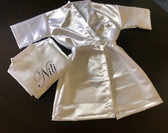 Satin robe, Paris personalized, Spa party, Paris Spa Party, Paris theme, Paris favors