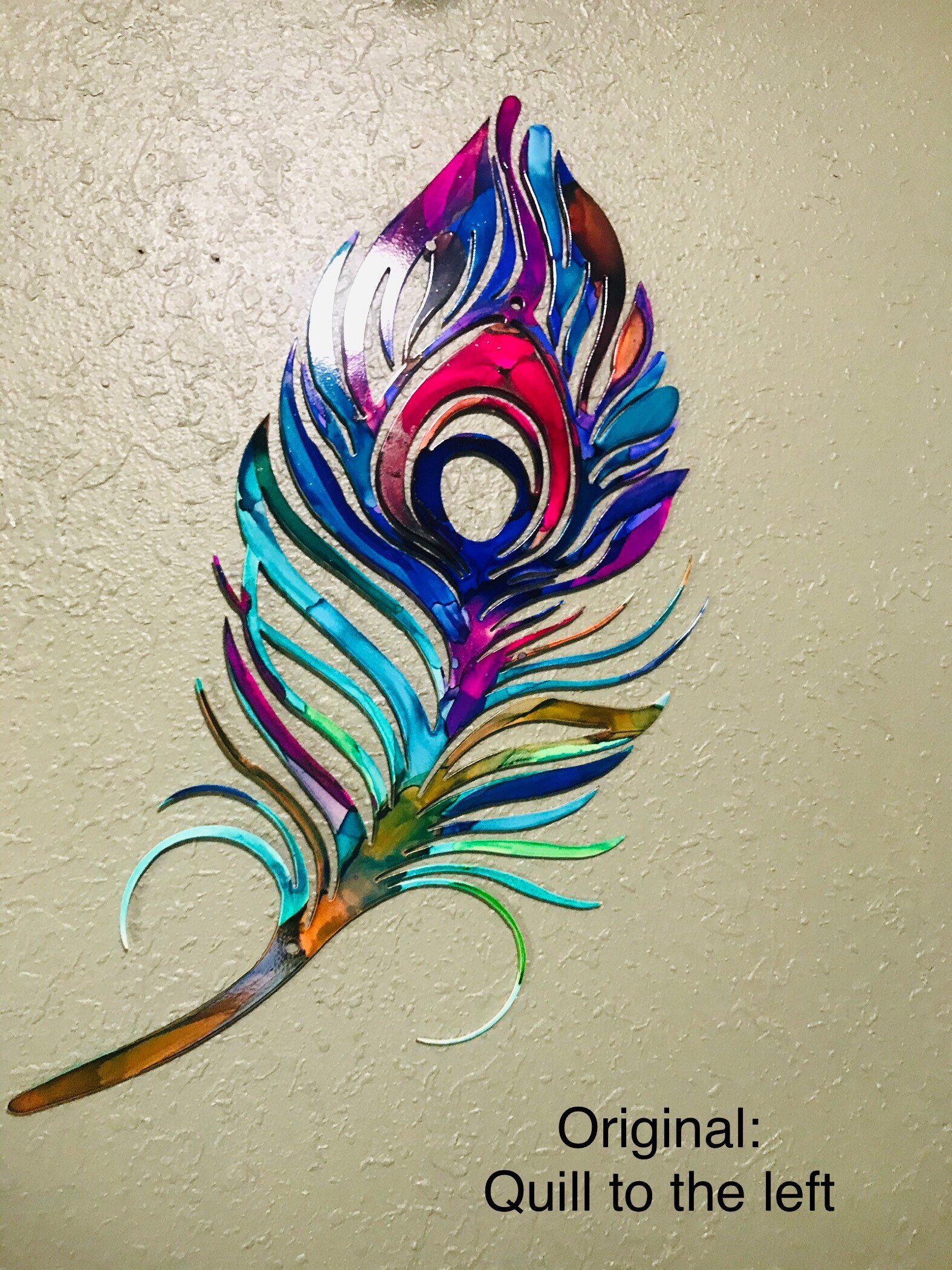 Peacock Feather Wall Decor Metal