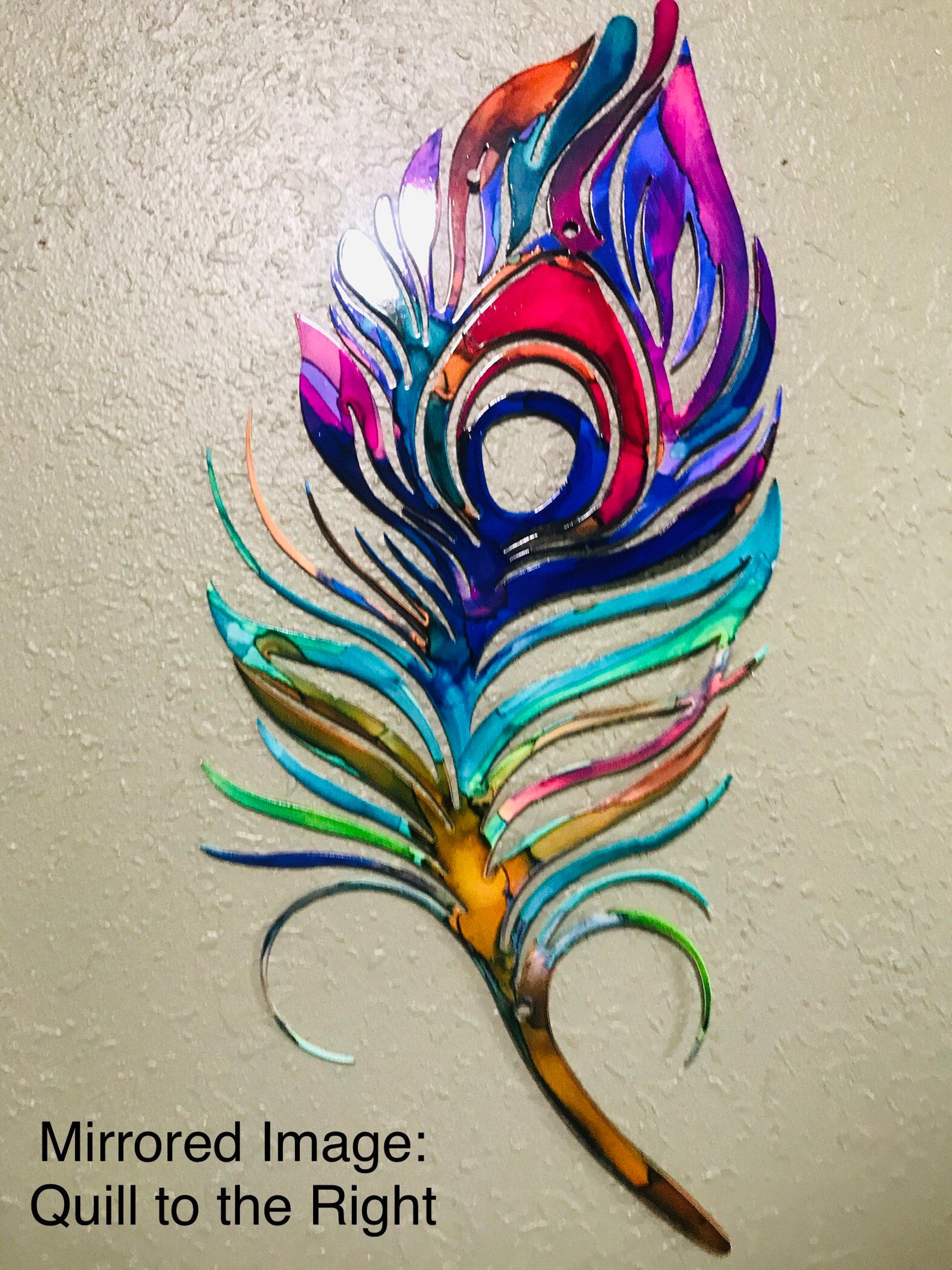Peacock Feather Metal Art Indoor or Outdoor Peacock Feather Etsy