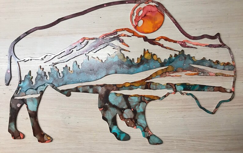 Buffalo Metal Wall Art Metal Buffalo Wall Art Buffalo Etsy