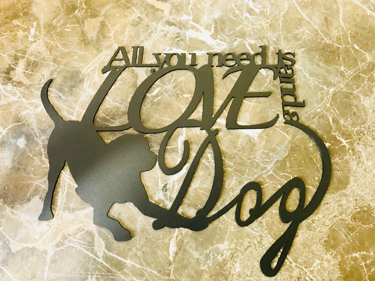 Dog Wall Art All You Need is LOVE and a DOG Dog Lovers Etsy