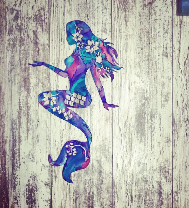 Mermaid Metal Wall Art teal Mermaid Art Mermaid Decor Etsy