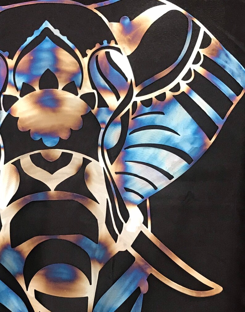 Elephant Metal Wall Art Flame Colored Metal Elephant Metal | Etsy