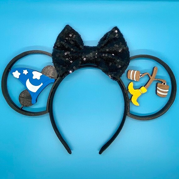 Disney Sorcerer Mickey Mouse Ear Headband with Black Ears and Gold Trim 107140aml1.jpg main image 3