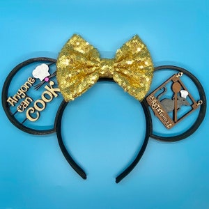 Remy Ratatouille-Inspired 3D Printed Handpainted Disney Ears Headband