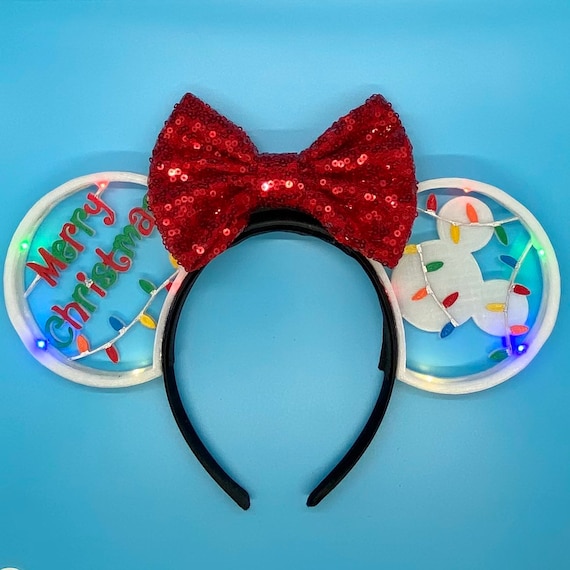 ON SALE! Light up Christmas 3D Printed Disney Ears - Etsy display picture 1