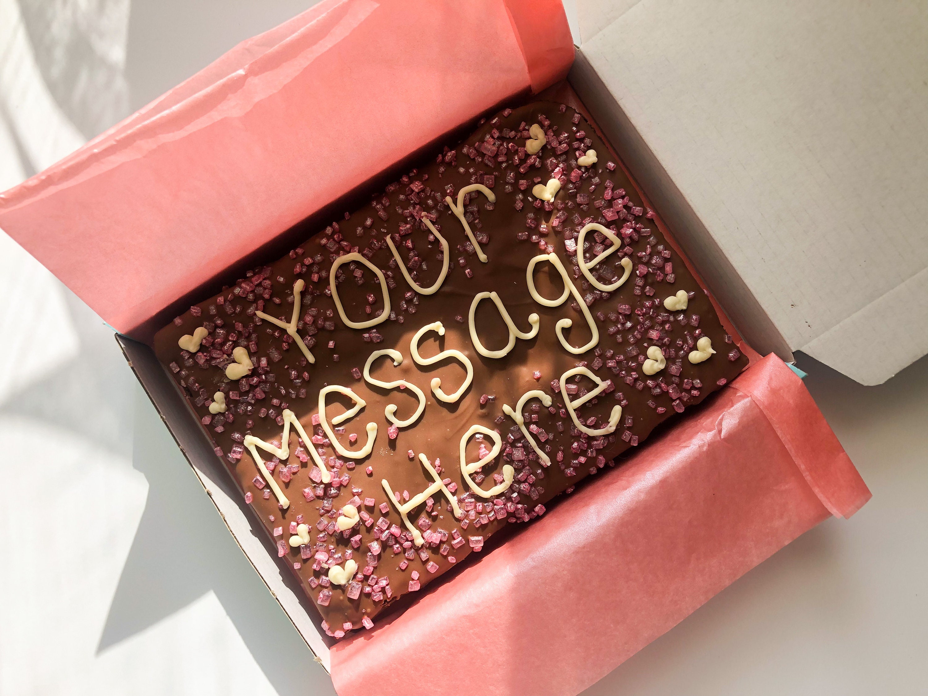 Personalised Brownie Slab Letterbox Gift Baked Goods Etsy UK