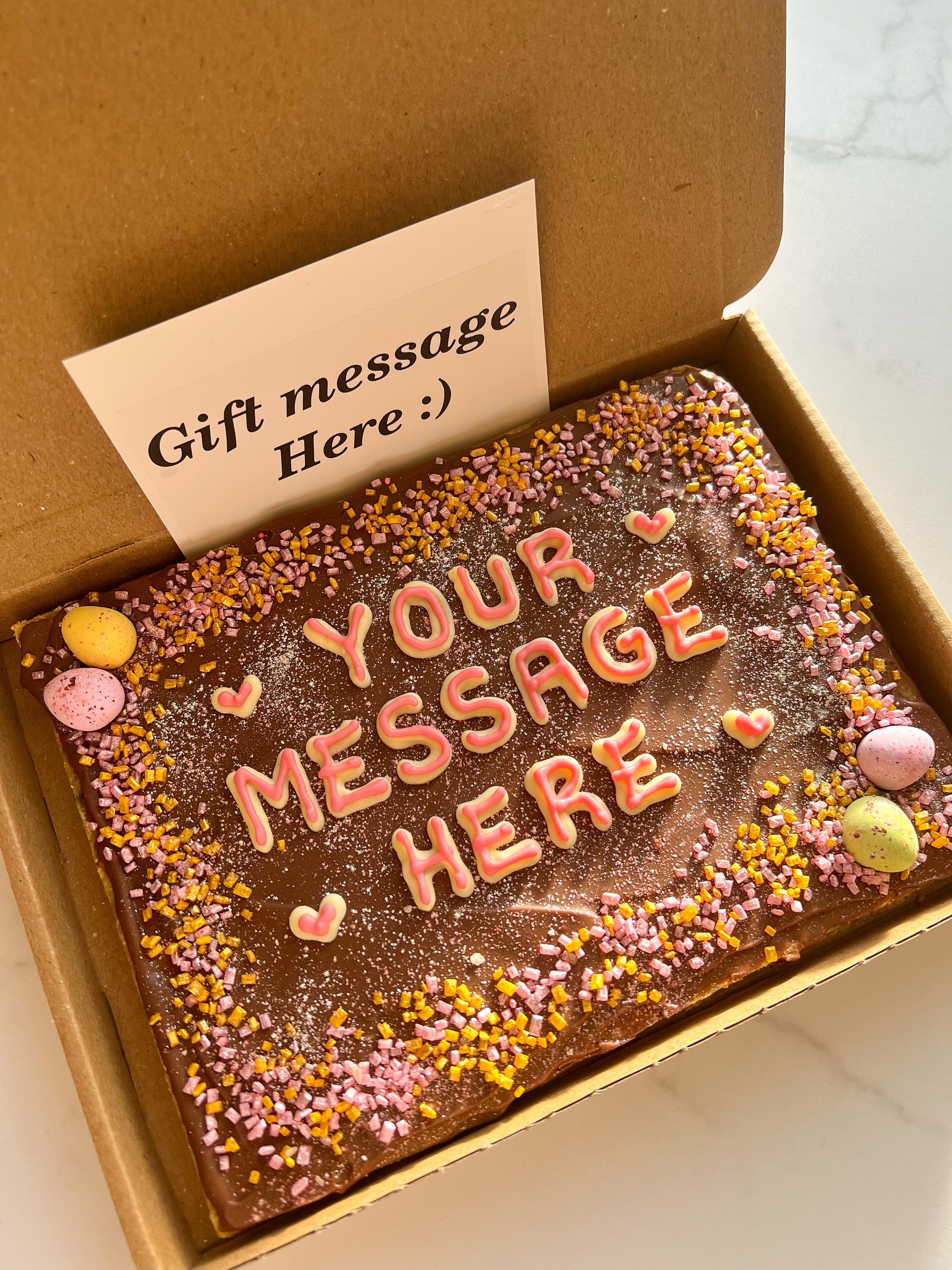 Personalised Brownie Slab Letterbox Brownies Baked Goods Etsy UK