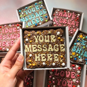 Personalised brownie slab - Letterbox brownies - baked goods - brownie treat box - letterbox gift - personalise - custom gifts - homemade